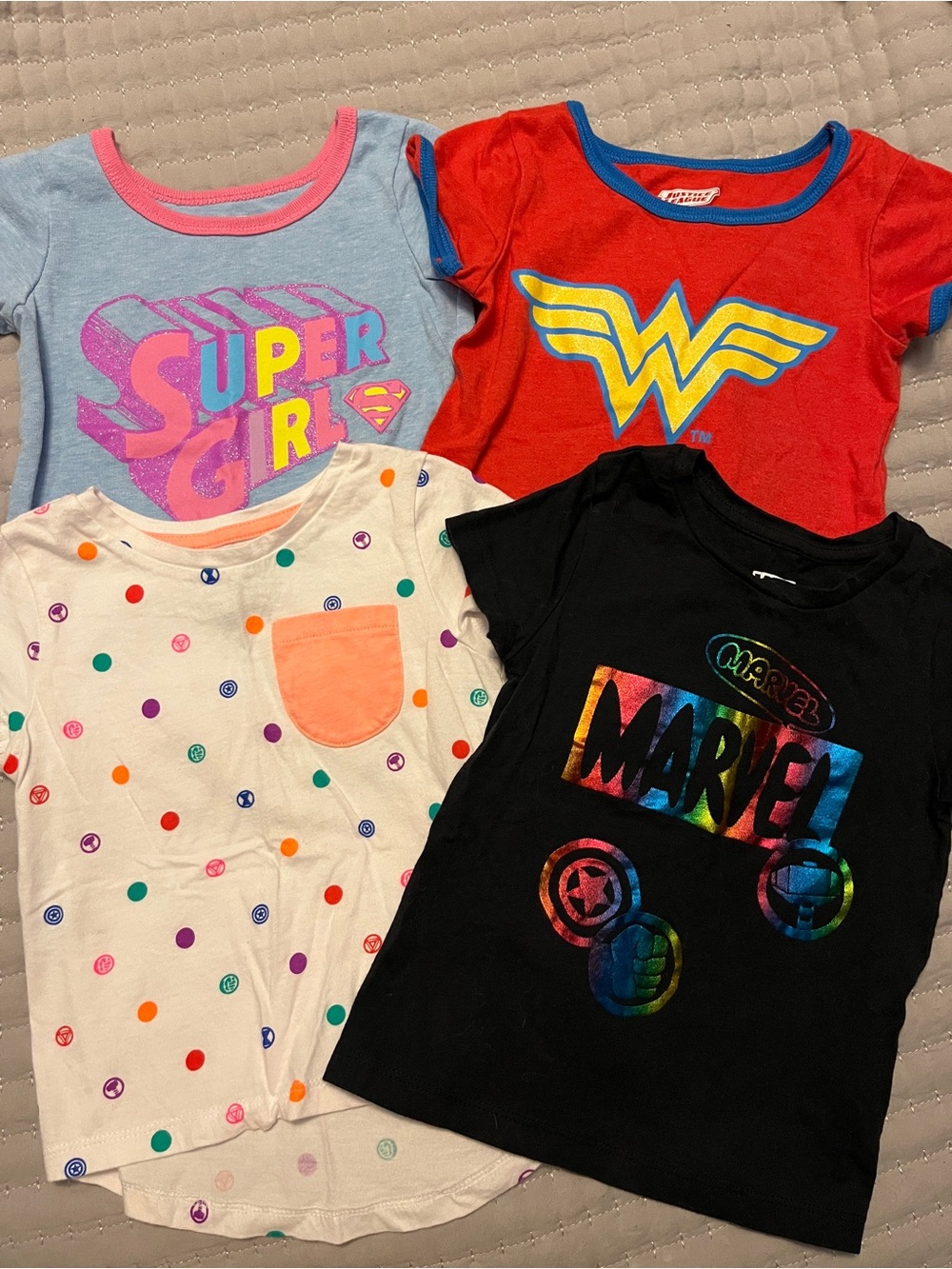 Super Hero Kids T-Shirt Bundle - Marvel and DC
